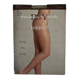 Vintage Preston & York Support Pantyhose Size 2 Light Nude Style 1914 | Sheer To